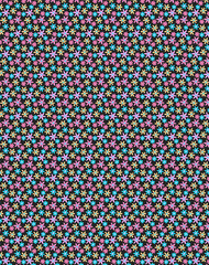 Decorative Ditsy floral pattern with small spring summer flowers on a black background Limited pastel colors