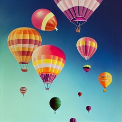 Fototapeta premium colorful minimalist balloon doodle