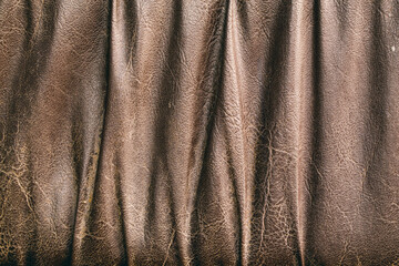 Brown leather texture closeup. color leather background for work design and graphic.