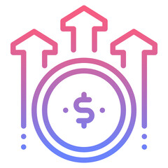 overweight line gradient icon