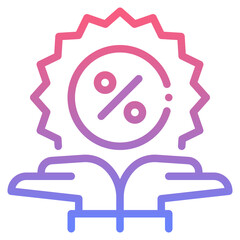 Percentage line gradient icon