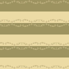 Vector Victorian Garden Flora Stripes seamless pattern background. Perfect for fabric, scrapbooking and interior design projects.