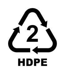 Recycling Symbols For Plastic. Vector icon illustration (HDPE)