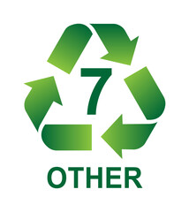 Recycling Symbols For Plastic. Vector icon illustration (other)