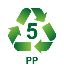 Recycling Symbols For Plastic. Vector icon illustration (PP)