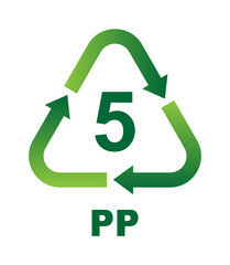 Recycling Symbols For Plastic. Vector icon illustration (PP)