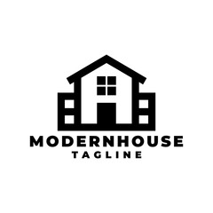 house logo with line art style. good for real estate company or any business related to house.