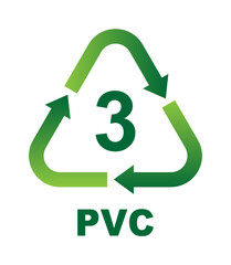 Recycling Symbols For Plastic. Vector icon illustration (PVC)