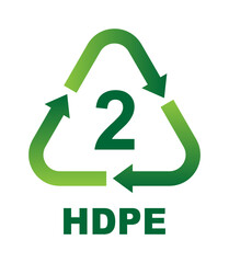 Recycling Symbols For Plastic. Vector icon illustration (HDPE)