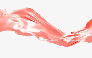 Pink abstract flowing cloth, 3d rendering.