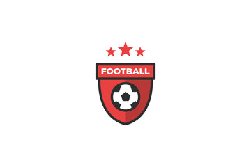 Flat soccer football logo design illustration idea