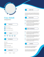 Professional curriculum vitae template with photo 07 - obrazy, fototapety, plakaty