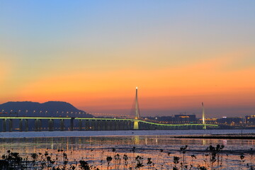 sunset at Chung Pak Nai, Sha Kong Village , hk23 July 2011
