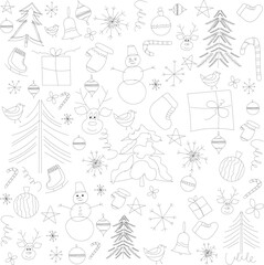 black and white festive winter pattern holidays vector