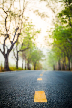 Picture concept, The road ahead will be long. Start from the first step. Image has shallow depth of field.