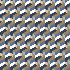 Modern seamless geometric pattern design for surface printing and textile. Abstract repeat texture background. Symmetrical shapes of variable colors