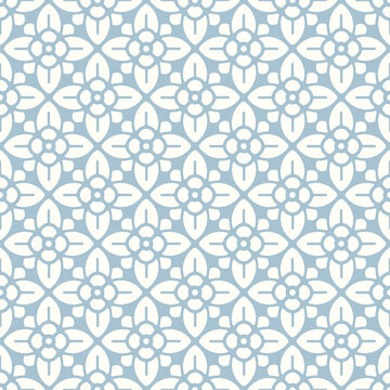 Mosaik seamless pattern. Modern outline shape geometric flowers pattern. Floral tile design element.