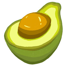 avocado slice illustration