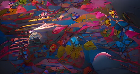 abstract pattern decorated structure illustration