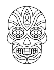 Simple skull coloring pages for adults