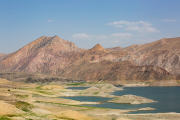 lake in the mountains in Armenia. Azat reservoir