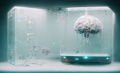 Superintelligent AI brain in a jar