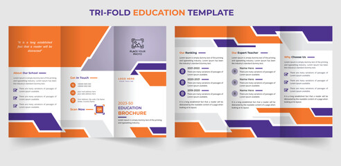 Modern creative trifold education brochure template design