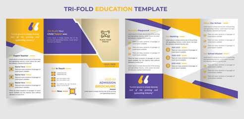 Creative education trifold brochure template in A4 size
