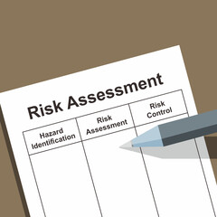 Filling hazard identification risk assessment and determining control illustration template design.