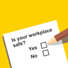 Checklist for workplace safety condition template design.