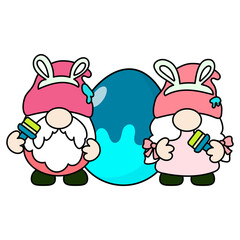 Gnomes Easter Filled clipart