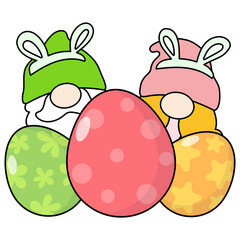 Gnomes Easter Filled clipart
