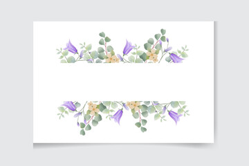 Fototapeta na wymiar Watercolor green floral banner with silver dollar eucalyptus leaves and branches isolated on white background.