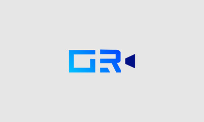 Letter GR Movie Icon Music logo design