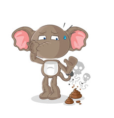 elephant with stinky waste illustration. character vector