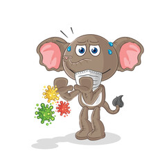 elephant refuse viruses cartoon. cartoon mascot vector