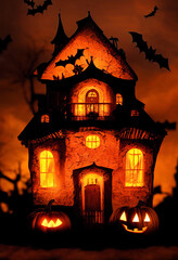 Fototapeta na wymiar The spooky Halloween house series