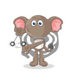 elephant hypnotizing cartoon. cartoon mascot vector