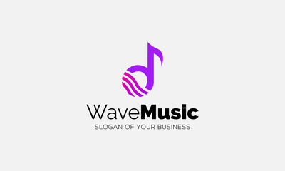 Logo Design of music not with sound wave style 