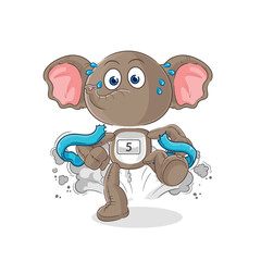 elephant runner character. cartoon mascot vector