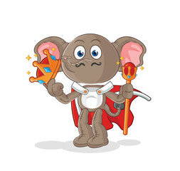 elephant king vector. cartoon character