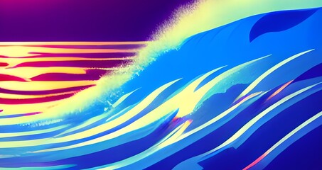 Modern colorful flow poster. Wave Liquid shape in black color background. Art design for your design project. 