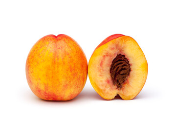 Two halves cutted juicy peach
