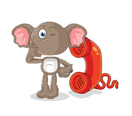 elephant call mascot. cartoon vector
