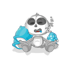 sloth sleeping character. cartoon mascot vector