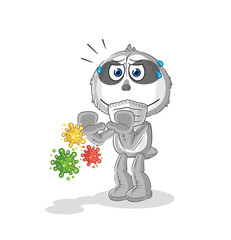 sloth refuse viruses cartoon. cartoon mascot vector