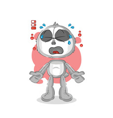 sloth low battery mascot. cartoon vector