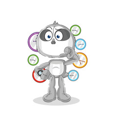 sloth with wristwatch cartoon. cartoon mascot vector