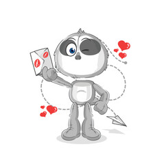 sloth hold love letter illustration. character vector