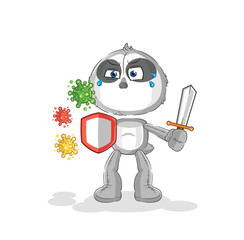 sloth against viruses cartoon. cartoon mascot vector